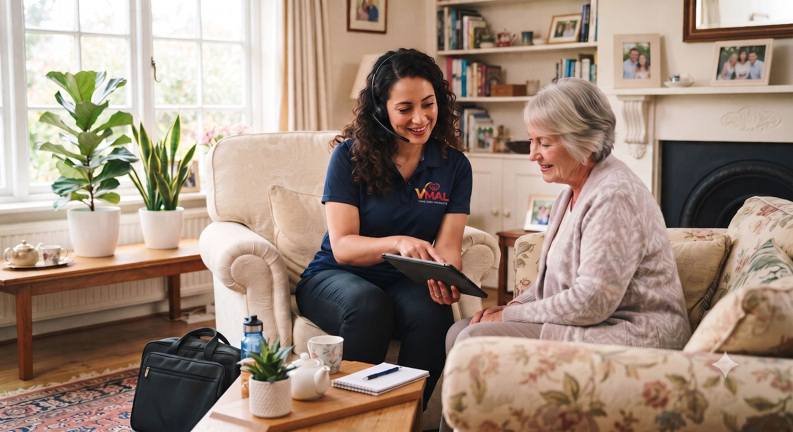 VMAL support team member helping a customer at home